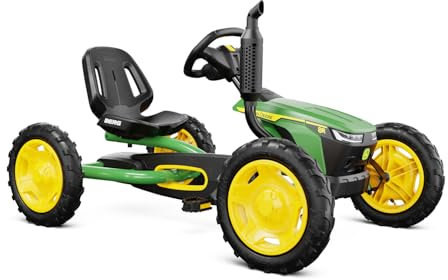 BERG Buddy John Deere Pedal Gokart | Trettraktor, Kettcar ab 3 Jahre, Kinderfahrzeug, Tretauto mit Optimale Sicherheid, Luftreifen und Freilauf, Kinderspielzeug geeignet für Kinder (John Deere)