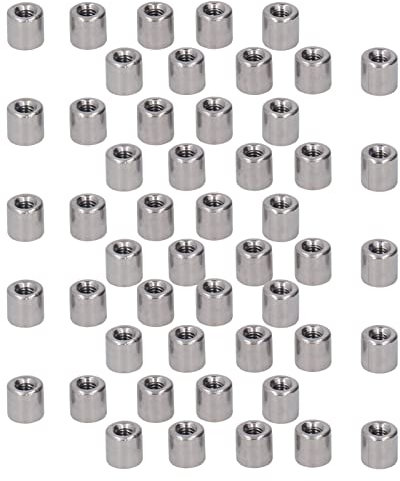 50 Stück Überwurfmutter, Rund, M4, Edelstahl, Stangenverbinder, Mutter, Innengewinde, Befestigungselement