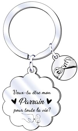 XWXWXW Porte Clé Parrain Cadeau Parrain Demande Porte Clef Personnalisé Cadeau Fête Des Pères