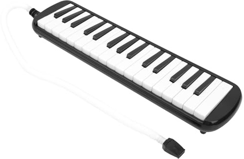 Einsteiger-Blasmusikinstrument Melodica mit 32 Tasten, Schönem Klang, Kompaktem Design und Kornett-Mundstück, Geeignet für den Musikunterricht (BLACK)