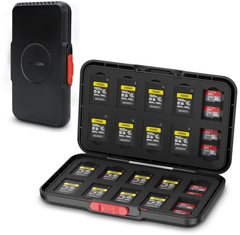 Pop Up CFexpress - Funda para tarjetas de memoria portátil con 60 ranuras | Para 20 tarjetas CFexpress tipo A y 40 tarjetas Micro SD/Micro SDXC/Micro SDHC/TF MSD, funda de almacenamiento para tarjetas