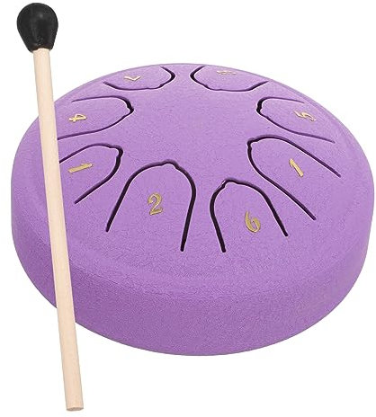 VINTORKY 4-zoll Stahlzungentrommel Mit 8 Tönen Handtrommel Für Erwachsene Meditationstrommel Aus Langlebigem Stahl Inkl Schlägel Percussion Instrument Für Klangtherapie Und Musikspaß
