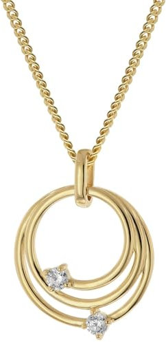 GLIZZ Damen-Kette mit Gold-Anhänger 333/8K Zirkonia traumhafter Halsschmuck für Frauen, elegantes Accessoire und edle Geschenkidee GL8139-45 45 cm