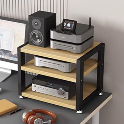 Mini-Ständer, leicht, HiFi-Ständer, AV, Media, Eckregal, Stereo-Schrank, Audio-Regal, Turm, Büromöbel, Konsole (3 Etagen)