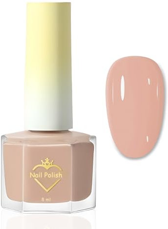 Peel off Nagellack Nude - Ungiftiger Nagelack Auf Wasserbasis - Schnelltrocknender Nagellack mit Blütenduft - Glänzend Nudetöne Nail Polish für Frauen Mädchen DIY-Nagelkunst Zu Hause (Nude, 8 Ml)