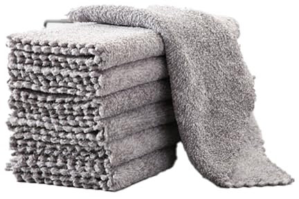 CHTME Lot de 3 chiffons en bambou 15 x 25 cm - Chiffons de nettoyage réutilisables en microfibre - Pour un nettoyage sans traces de toutes les surfaces