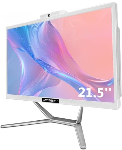STGsivir Ordinateur de Bureau Tout-en-Un, écran 21.5, Core i5 jusqu'à 3.6 GHz, RAM 16 Go, SSD 1 to, WiFi, Bluetooth 5.0, Windows11 Pro, Blanc