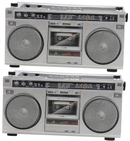 Milisten 2 Pièces Fleur Pot Créatif Résine Conteneur à Plantes Forme de Magnétophone Décoration Unique pour Bureau Table Fenêtre