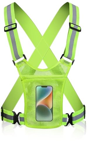 yotutun Gilet de sécurité, Gilet Réfléchissant Running, Gilet de sécurité Forte Visibilité, Gilet Sécurité Réglable pour Femme et Homme, Gilet Réfléchissant Haute Visibilité pour Jogging Randonnée