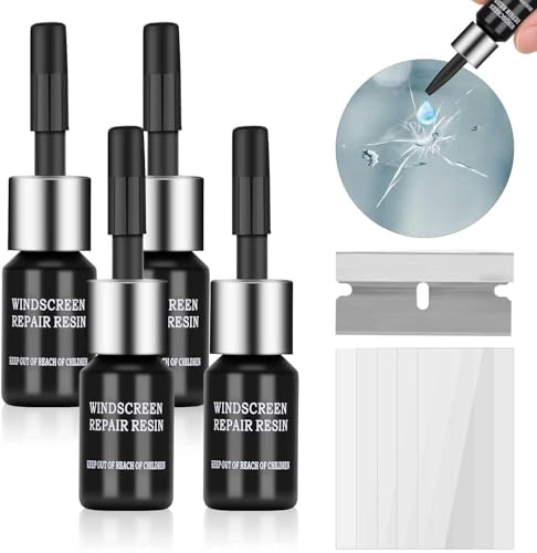 HONBQYCC Kit Reparation Pare Brise, Kit de Réparation de Verre Fissuré, Réparation Pare Brise, Brise pour RéParer Les éGratignures, Les Fissures, Les éToiles