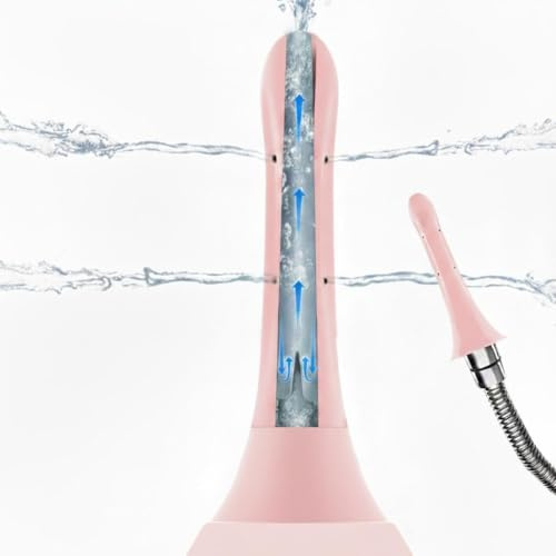 Po Dusche Duschbrause Einlauf Duschkopf - Analdusche Aufsatz Brause für die gründliche Darmspülung Zuhause, Po Dusche mit 7 Sprühlöchern, Hygienischer Duschkopf zur sanften Darmreinigung (Rosa )