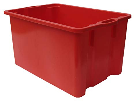 Mobil Plastic Cassa in plastica per alimenti sovrapponibile e impilabile capienza 65 litri con manici - colore Arancio