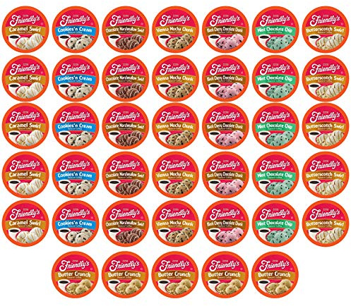 Friendly's Coffee Pods Assorted Flavored Ice Cream Variety Pack Compatible with Keurig K Cup Brewers, Assorted Variety Pack, 40 Count (Pack of 1)