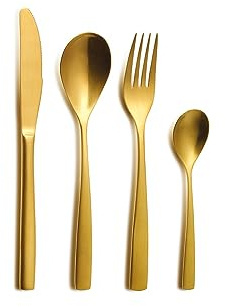 COMAS Besteck-Set BARCELONA GOLD 24 Teile Edelstahl 18/10 - 3 mm / PVD-Beschichtung