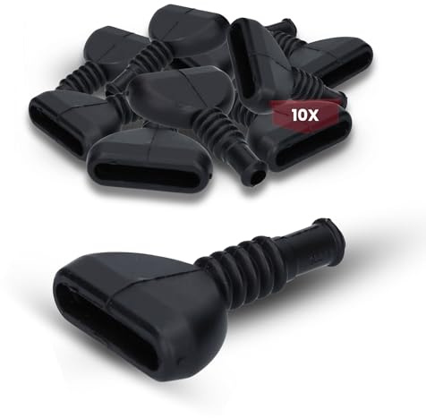 KALI01026 Superseal - 10 Beccucci in Gomma a 6 Poli, Passacavo Nero | Protezione antipiega con lamelle per connettori elettrici auto e camper, isolamento contro umidità e agenti esterni.