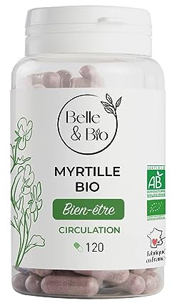 SANTÉ DES YEUX & CLARETÉ VISUELLE - Extrait de Myrtille Bio certifiée Ecocert -Pilulier de 120 gélules - Cure 1 mois - Complément Alimentaire BELLE&BIO - Fabriqué en France