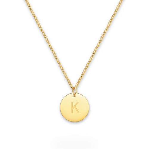 GD GOOD.designs Kette mit Buchstaben Gold 18 Karat - Wasserfest | Goldkette für Damen mit A-Z Anhänger | Initial Buchstabenkette