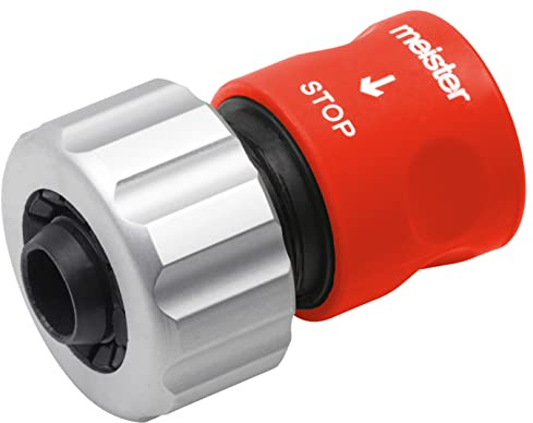 Meister Schlauchverbinder 19,05 mm (3/4 Zoll) - Integrierter Wasserstop - Aus Aluminium - Mit Soft-Touch-Oberfläche - Wasserdicht / Steckverbinder / Schlauchanschluss / Schlauchkupplung / 9924820