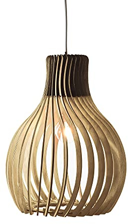Opis Technology PL2 Deckenlampe aus hellem Holz, Ø 28 cm | Über Esstisch oder Kücheninsel. Kabellänge verstellbar, Fassung E27, Leuchtmittel nicht enthalten.