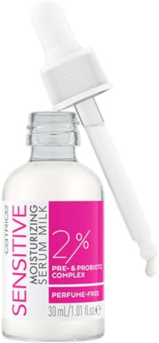 Catrice Sensitive Moisturizing Serum Milk, Gesichtsserum, Transparent, feuchtigkeitsspendend, pflegend, für sensible Augen/Haut, vegan, ohne Parfüm, ohne Alkohol, ohne Parabene, 1er Pack (30ml)