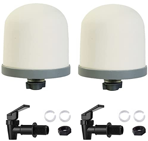 Filtre à eau à dôme en céramique HUINING, robinet à eau en plastique sans BPA, seau à eau domestique de remplacement. (Dome2-TapBlack2)