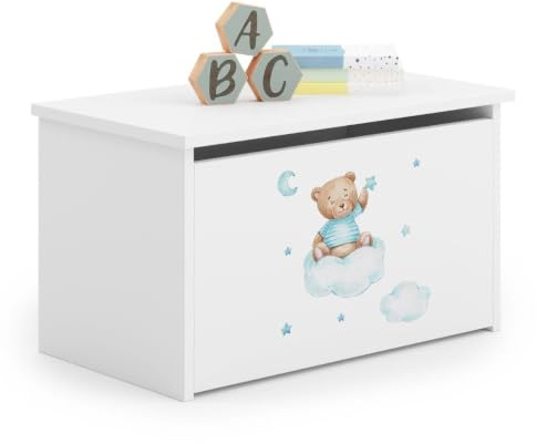 KOBI Kommode DARIA Spielzeugkiste mit Schublade | Groß 73 x 42 x 40 CM | Truhe Weiß Kinderzimmer Möbel | Truhenbank mit Stauraum für Kinder | Boxen Aufbewahrung | Aufbewahrungsbox