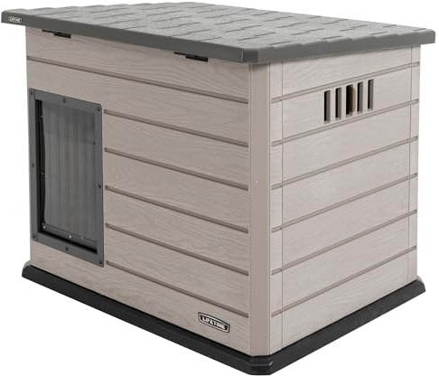 Lifetime - Outdoor-Hundezwinger, 120x97x97-90 cm, Tragbares Hundehaus, Mit erhöhtem Boden, Herausnehmbarer Innenteiler, UV-Schutz, Faltdach, Rechteckiges Gartenhaus (92314)