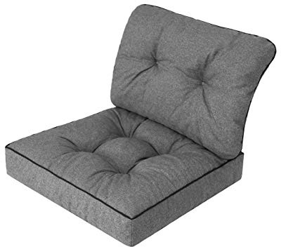 Bjird Gartenkissen Sitzauflage auf Gartenmöbel, Rattan, Gartenpolster Polsterauflagen auf Rataanmöbel,Kissen für Rattansessel - Graphit - 50x50x40