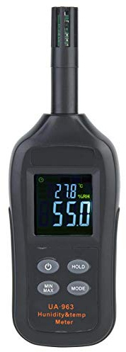 Telituny Termohigrometro UA963, Termómetro Higrómetro de Alta Precisión, Pequeña Higrómetro Digital con Pantalla LCD para Medición de Humedad en Interiores Bibliotecas Laboratorio Industrial