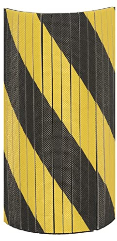 PARKING FACIL - Protector de Columna Redonda para Garaje - 390 x 320 x 10 mm - Amarillo/Negro - Protege Puertas y Paragolpes de Coche en Aparcamientos