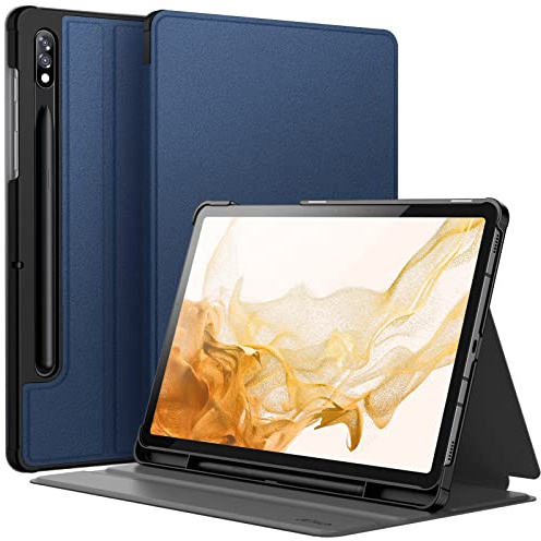 JETech Funda para Samsung Galaxy Tab S8 2022/S7 2020 11 Pulgadas con S Pen Soporte, Slim Folio Protectora Tablet Carcasa, Múltiples Ángulo de Visión (Marino)