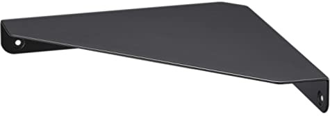 YAMAZAKI 6912 Tower Eckregal mit Aussparung für Ladekabel, Wandmontage, schwarz, Stahl, Minimalistisches Design