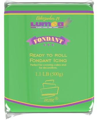 Dekozauber24 Premium Fondant grün, 500g, glutenfrei, für Torten, Kuchen und Figuren, grüner Rollfondant für essbare Tortendeko, weich und biegsam, zum Ausrollen