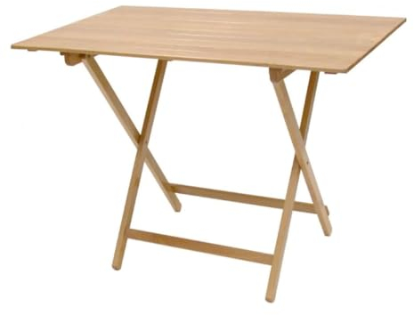 Mottiwood Tavolo Pieghevole, Tavolino Richiudibile, Salvaspazio, 100x60x73.5hcm, Legno Faggio, Tavolo Birreria, Interno e Esterno