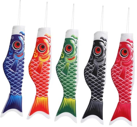 BESPORTBLE 10sets Japanische Karpfen Flagge Windsack Streamer Dekorative Garten Decor Outdoor Flagge 5 Stücke * 10