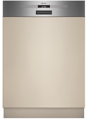 NEFF S145EAS01E, N 50, Smarter Geschirrspüler Teilintegriert, 60 cm, Besteckkorb, Made in Germany, automatische Türöffnung Open Dry, besonders leise Spülmaschine, Oberkorb höhenverstellbar, Aqua Stop