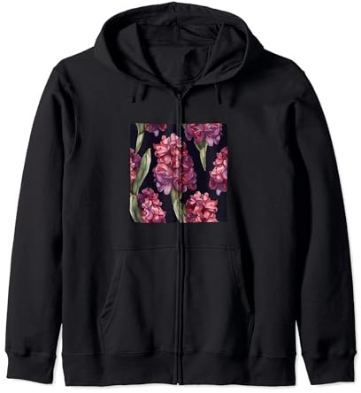 Motif floral sauvage aquarelle jacinthe Sweat à Capuche