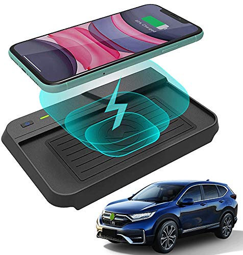 Wireless Car Charger for CR-V 2019 2018 2017 Center Console Accessory Panel, 10W Qi Fast Charging 3 Coils Phone Charger Pad Mat for All Qi Phone