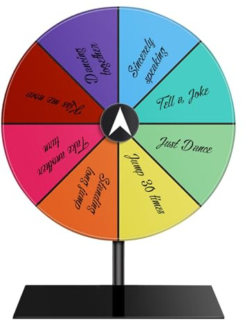 Generisch Glücksrad Zum Drehen,8/12/15-Slots-Fortune-Spinner Mit Stand, Rutschroulette Wheel of Fortune Game Mit Stand Und ElaSable Acryl Board, Für Die Messe, Karneval, Carnival