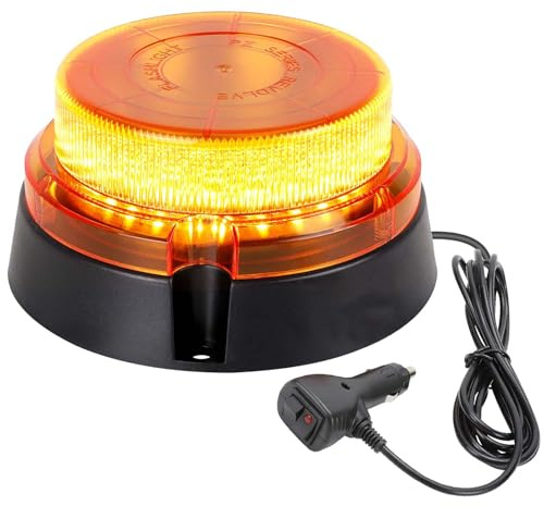 JMEST LEAD Gyrophare LED orange,12V-24V lumière stroboscopique jaune clignotante magnétique pour de véhicule Car Bus