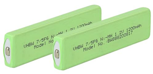 vhbw 2x celle batteria compatibile con Sony D-E888, D-E905, D-E999, D-EJ01 lettore CD/Minidisc (1100mAh, 1,2V, NiMH), button top, 7/5F6