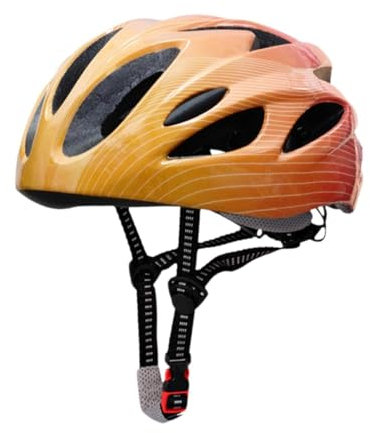 kowaku Kinder Fahrradhelm Verstellbar Rennradhelm Leichter für Jungen und Mädchen, Tragbarer Sporthelm Kinder Fahrradhelm für den Außenbereich, Gelb Orange
