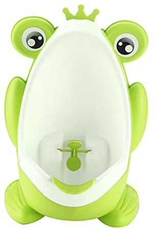 Urinario de Entrenamiento para Ir al Baño, Montado en Pared | Verde Pp, Diseño de Dibujos Animados, Altura Ajustable, Efecto Giratorio Divertido