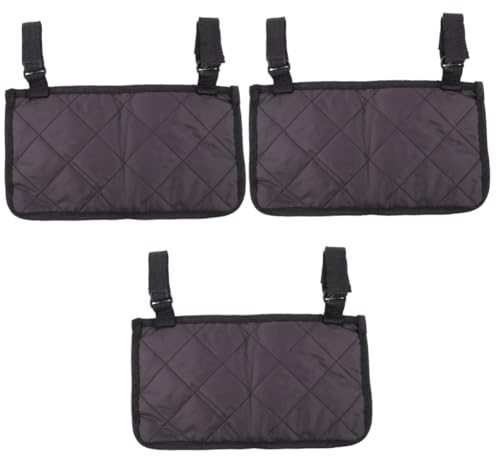 VANZACK 3stücke Rollstuhltasche Mit Mehreren Fächern Praktische Aufbewahrungstasche Für Campingstuhl Und Gehhilfe Schwarze Seitentasche Für Handy Wasserflasche Und Schlüssel Für