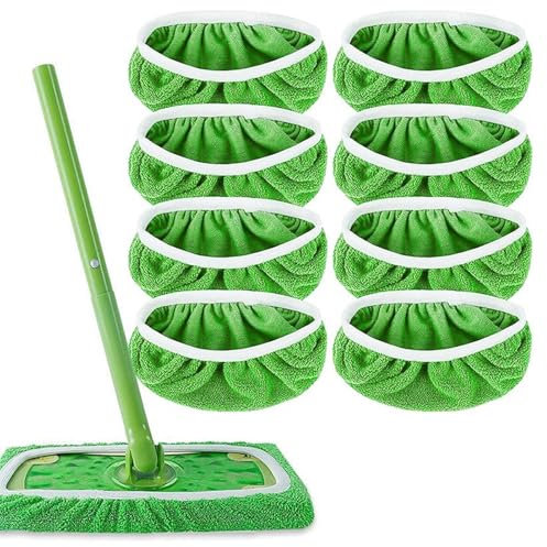 8 Stück Tücher für Swiffer Bodenwischer, Bodentücher für Swiffer Sweeper Mop, 25,4 x 11,5CM Trockene/Feuchte Bodentücher, Universell Bodentücher für Die Reinigung von Oberflächen