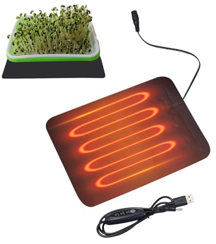Wusideday Alfombrilla térmica para plantas | Almohadilla térmica de cuero de PVC para plantas | Alfombrilla de calentamiento de plantas de interior impermeable | Almohadilla térmica hidropónica cálida