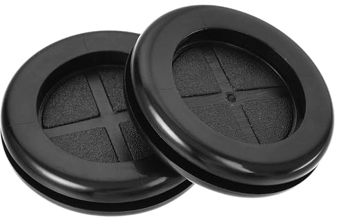 TA-VIGOR 8Pcs Round Rubber Grommets 32mm Double-Sided Wire Gaskets | Black Synthetic Rubber, Rubber Hole Plugs for Wire Cable and Plugs Protection, Suitable for Electrical Panels and Equipment