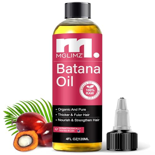 MGLIMZ Raw Batana Oil for Hair Growth, 100% Pure Unrefined Organic Botana Oil, Natural Batama Hair Growth Oil (4.0 Oz)