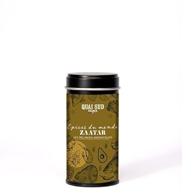 Mélange Aromatique Zaatar – Épices du Moyen-Orient, Idéal Pain, Houmous, Salades & Marinades | Saveur Herbacée, Sésame & Citronnée | 45 g | Boite Réutilisable | Quai Sud