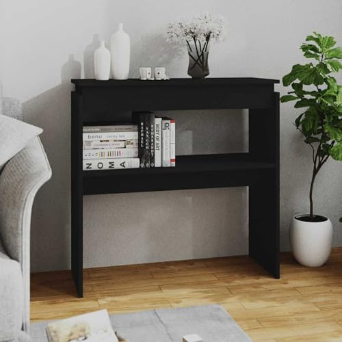 Tidyard Console Table Black Home Chipboard Storage Shelf 80x30x80cm console table Model808315